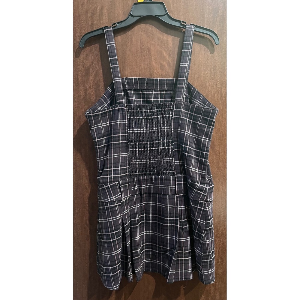 Celebrity Pink Women's Plaid Sleeveless Pleated Skater Mini Dress, Size L - Picture 3 of 7